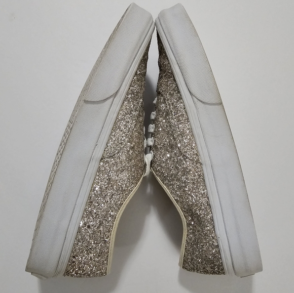 Vans Glitzy Glitter Silver Shine Low Top Classic Lace Up Unisex M-7 W-8.5 ☆ - Picture 5 of 12
